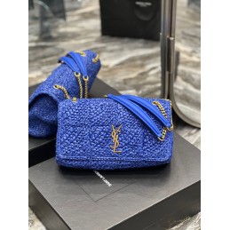 Jamie Bag - Blue, Raffia