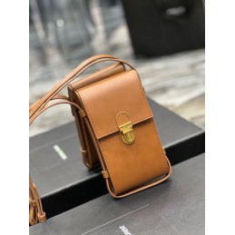 Phone Pouch - Tan, Leather