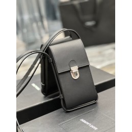 Phone Pouch - Black, Leather