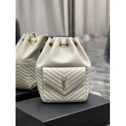 Joe Backpack - White, Leather