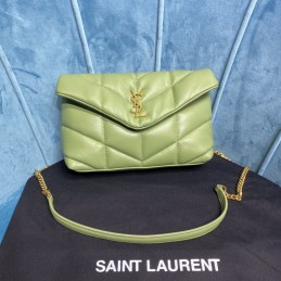Puffer Toy Bag - Sage, Leather