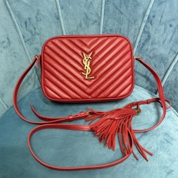 Lou Camera Bag - Red, Leather