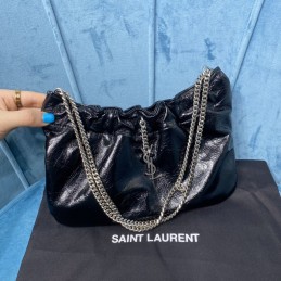 Hobo Bag 24cm - Black, Leather