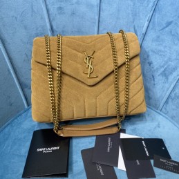 LouLou Medium Bag - Tan, Suede