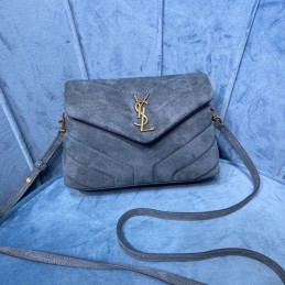 LouLou Toy Bag - Blue, Suede