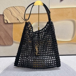 Oxalis Bag - Black, Raffia