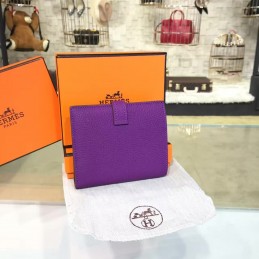 Purple Bearn Compact Wallet Silver H Hardware
