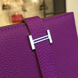 Purple Bearn Compact Wallet Silver H Hardware