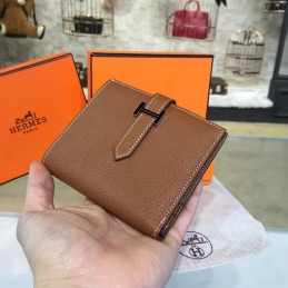 Taupe Bearn Compact Wallet Silver H Hardware