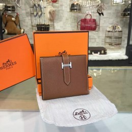 Taupe Bearn Compact Wallet Silver H Hardware