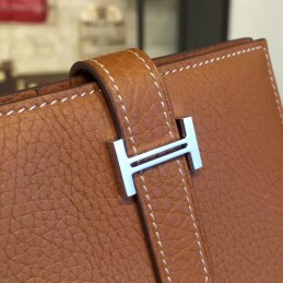 Taupe Bearn Compact Wallet Silver H Hardware