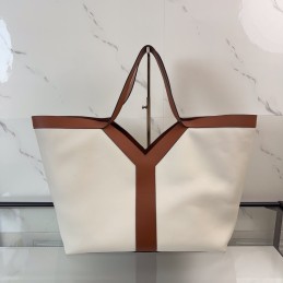 Y Tote - Cream, Smooth Leather