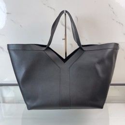Y Tote - Black, Smooth Leather