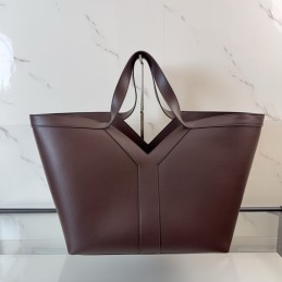 Y Tote - Brown, Smooth Leather
