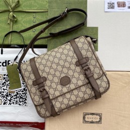 Messenger Bag - Beige, GG...