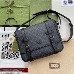 Messenger Bag - Black, GG...