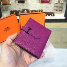 Burgundy Bearn Compact Wallet Silver H Hardware