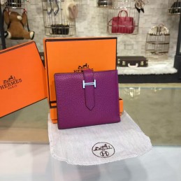 Burgundy Bearn Compact Wallet Silver H Hardware