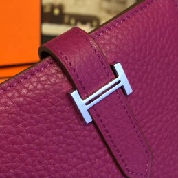 Burgundy Bearn Compact Wallet Silver H Hardware