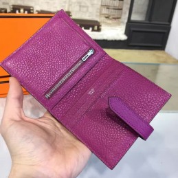 Burgundy Bearn Compact Wallet Silver H Hardware