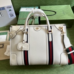 Duffle Bag - Ivory, Leather...