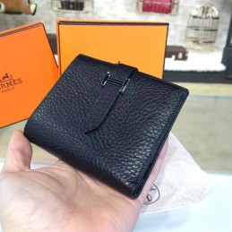 Black Pebbled Bearn Wallet Silver H Hardware