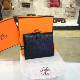 Black Pebbled Bearn Wallet Silver H Hardware
