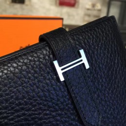 Black Pebbled Bearn Wallet Silver H Hardware