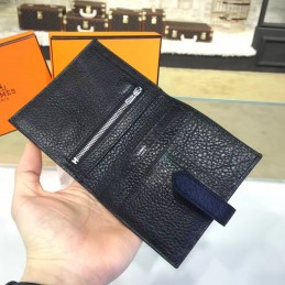 Black Pebbled Bearn Wallet Silver H Hardware