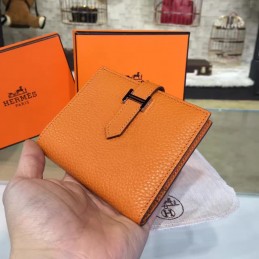 Caramel Bearn Compact Wallet Silver H Hardware