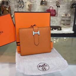 Caramel Bearn Compact Wallet Silver H Hardware