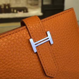 Caramel Bearn Compact Wallet Silver H Hardware