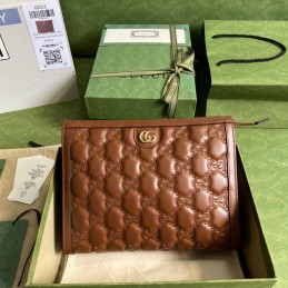 GG Matelasse Pouch - Brown,...