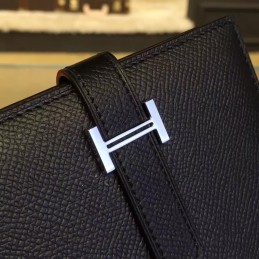 Black Epsom Bearn Wallet Silver H Hardware
