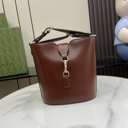 Mini Bucket Bag - Brown,...