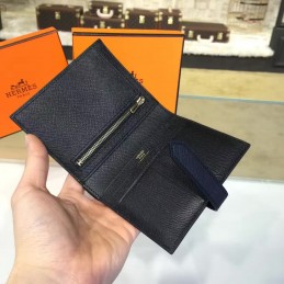 Black Bearn Compact Wallet Silver Hardware
