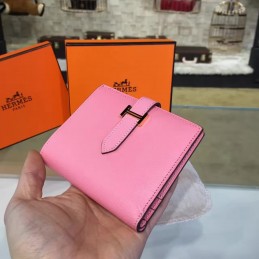 Pink Bearn Compact Wallet Silver H Hardware