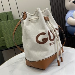 Small Bucket Bag - Natural,...