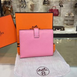 Pink Bearn Compact Wallet Silver H Hardware