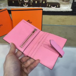 Pink Bearn Compact Wallet Silver H Hardware