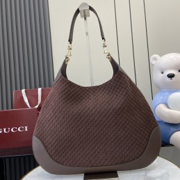 Large Shoulder Bag - Brown,...
