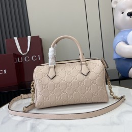 GG Emblem Medium Boston Bag...