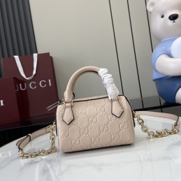GG Emblem Mini Boston Bag -...