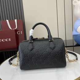 GG Emblem Medium Boston Bag...