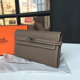 Gray Kelly Wallet Silver Hardware
