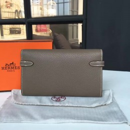 Gray Kelly Wallet Silver Hardware