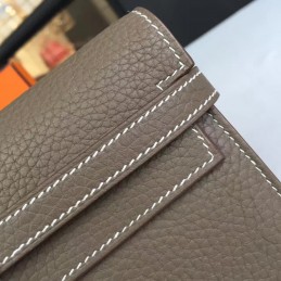 Gray Kelly Wallet Silver Hardware