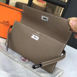Gray Kelly Wallet Silver Hardware
