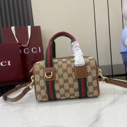 Mini Boston Bag - Beige, GG...