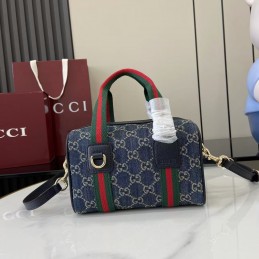 Mini Boston Bag - Navy, GG...
